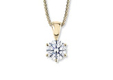 Round Diamond Pendant in Yellow Gold